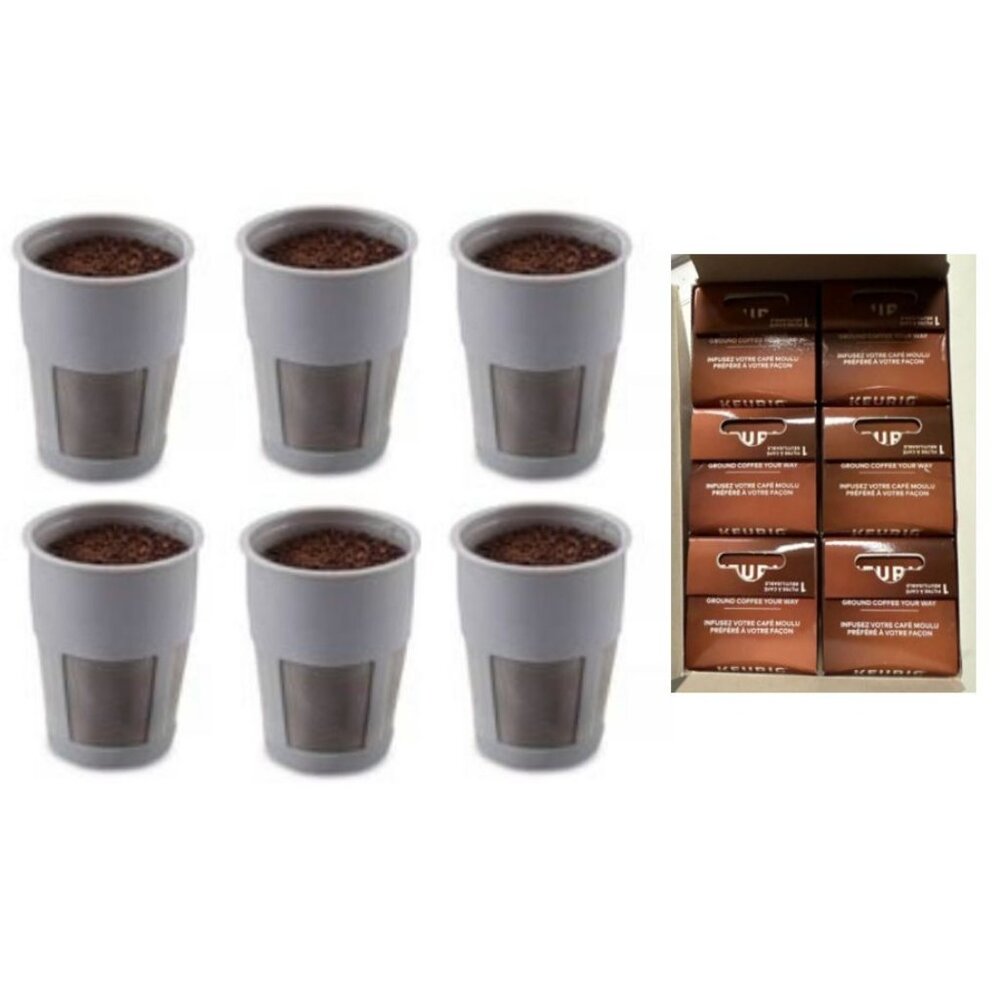 Keurig My K-cup Reusable Coffee Filter, Black & Gray 6PK